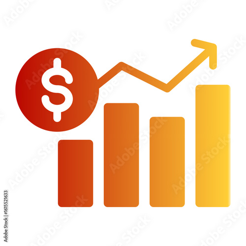 Profit Growth Analysis Icon from Business Opportunity Collection (Solid Gradient Style)