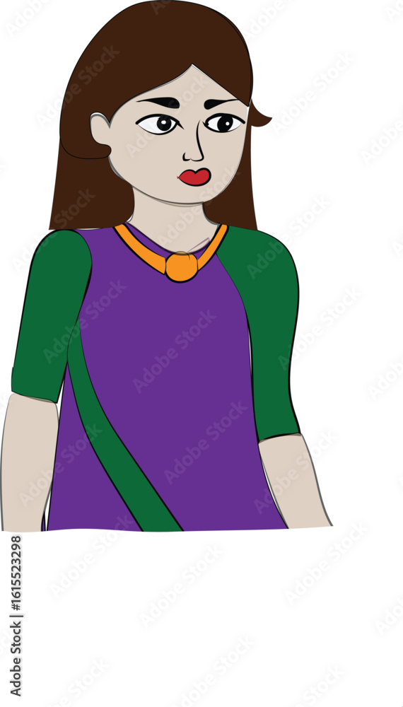 Woman in Colorful Outfit Looking Away Woman in Colorful Outfit Looking Away