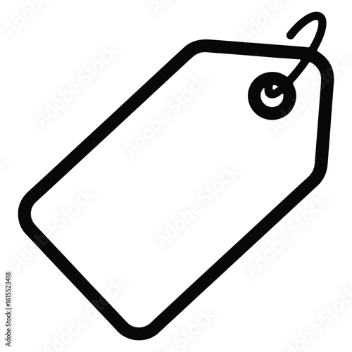 Simple black and white blank price tag illustration for e commerce and retail concepts