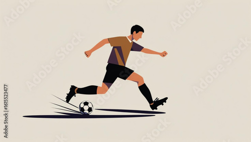 Man kicking a soccer ball