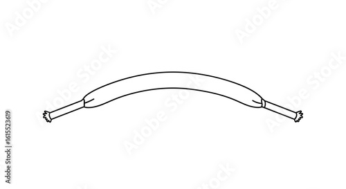 Curved Shoelace Line Formed in Arch Shape – Vector