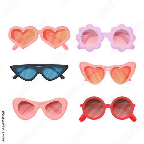 Sunglasses Collection Vector Set Design Illustration