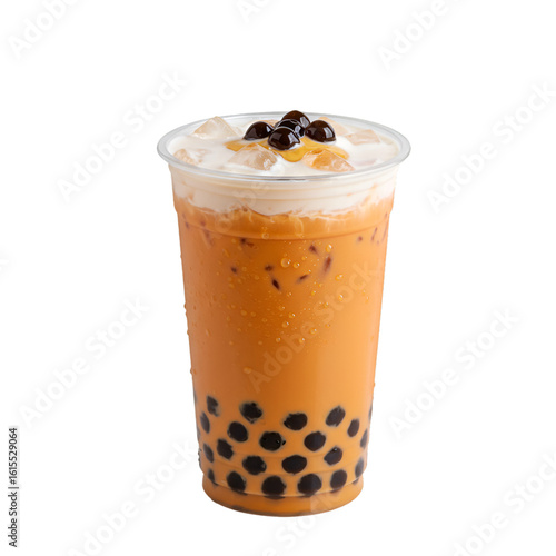 Delicious Iced Bubble Tea Drink On Transparent Background Illustration