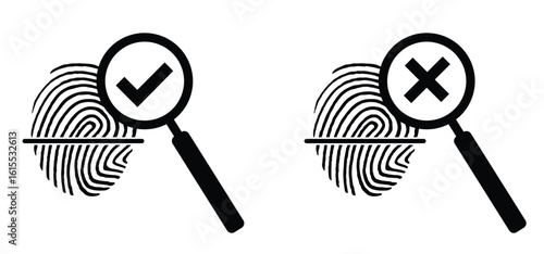 Line finger print icon. Finger print id authentication. ID private information code. Finger prints scanning concept. scan or scanner for lock secure security logo. Digital fingerprint, identification.