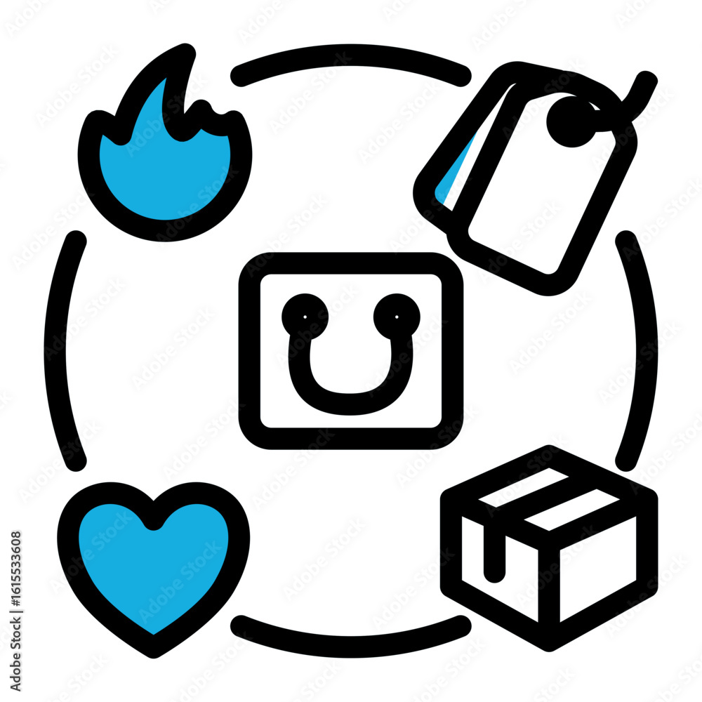 Obraz premium Ecommerce Consumer Preference Icon from Business Opportunity Collection (Outline Color Lineal Style)