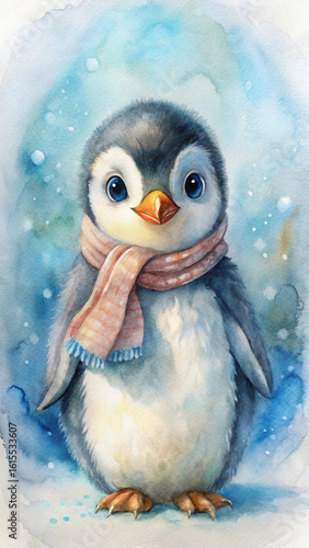 penguin on ice