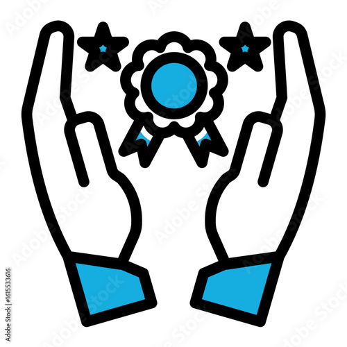 Customer Satisfaction Award Icon from Business Opportunity Collection (Outline Color Lineal Style)