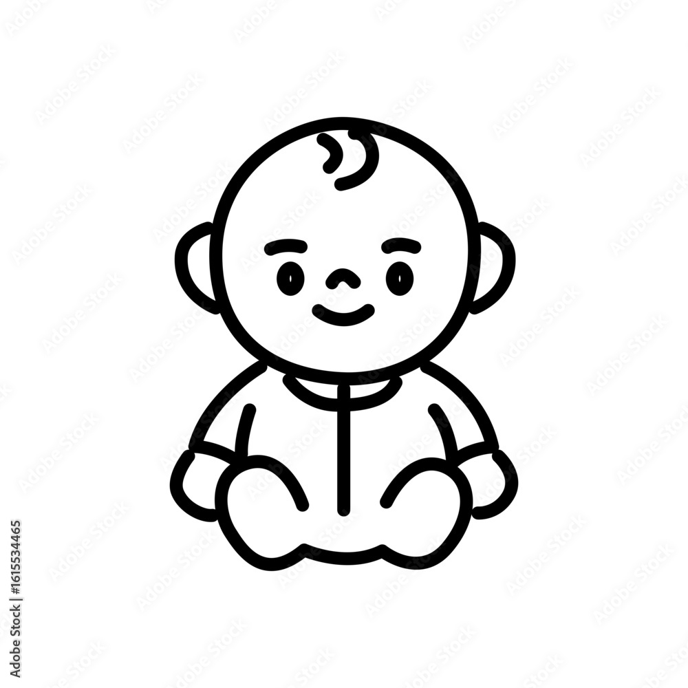 baby icon vector, line style icon baby icon vector, line style icon