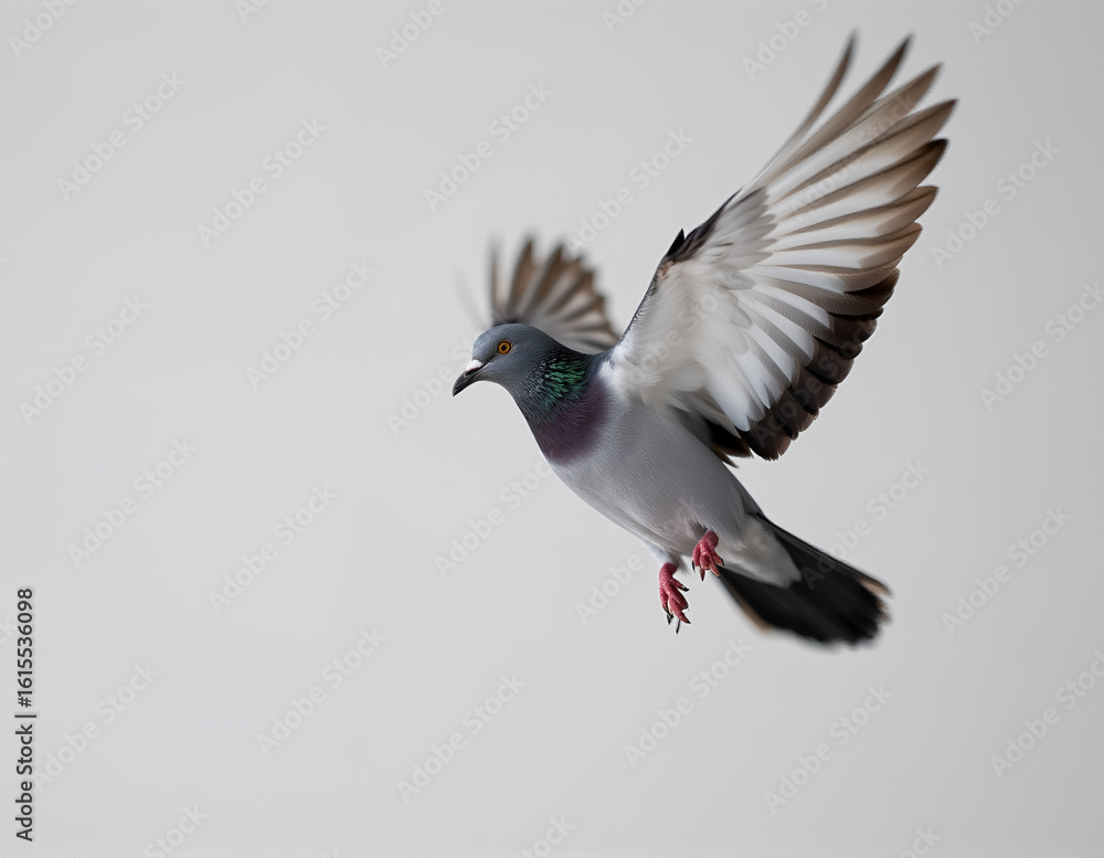 Fototapeta premium Flying Pigeon on Clean Background