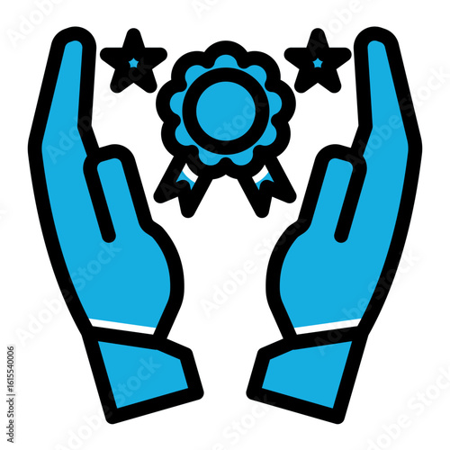 Customer Satisfaction Award Icon from Business Opportunity Collection (Solid Color Lineal Style)