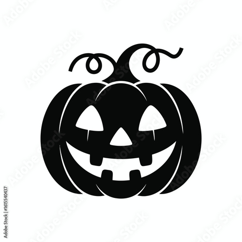 Classic black silhouette jack o lantern halloween pumpkin