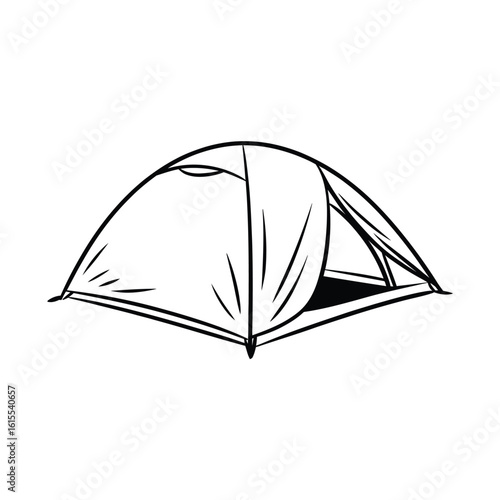 Simple sketch of an open camping tent