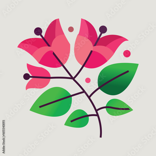 Create Bougainvillea Flower Simple Vector Art