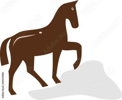 Standing Brown Horse Animal Vector