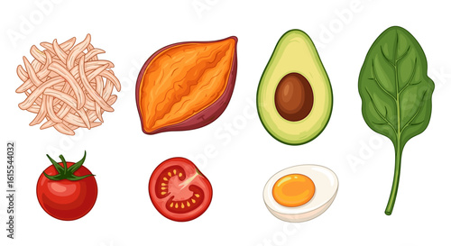 Colorful collection of fresh ingredients for a healthy and balanced diet.