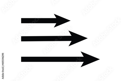 Print Long arrow icon. Long arrow vector icon. Black horizontal long arrow. Straight long arrow vector icon