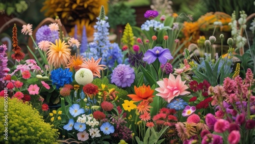 Wallpaper Mural Vibrant display of colorful flowers in a garden setting. Torontodigital.ca