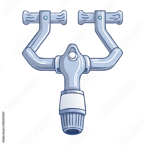 Metallic faucet fitting, simple metallic faucet fitting for plumbing projects and retro designs. Metallic faucet fitting provides vintage style for bathroom or kitchen.