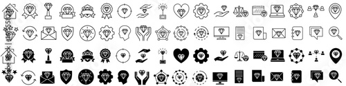 Values vector icon set. Jewel illustration sign collection. Diamond symbol. Rich web icon.