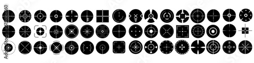 Crosshair vector icon set. Aim illustration sign collection. Target symbol. optical sight web icons.