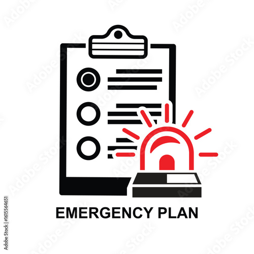 Emergency plan icon isolated on background vector illustration.