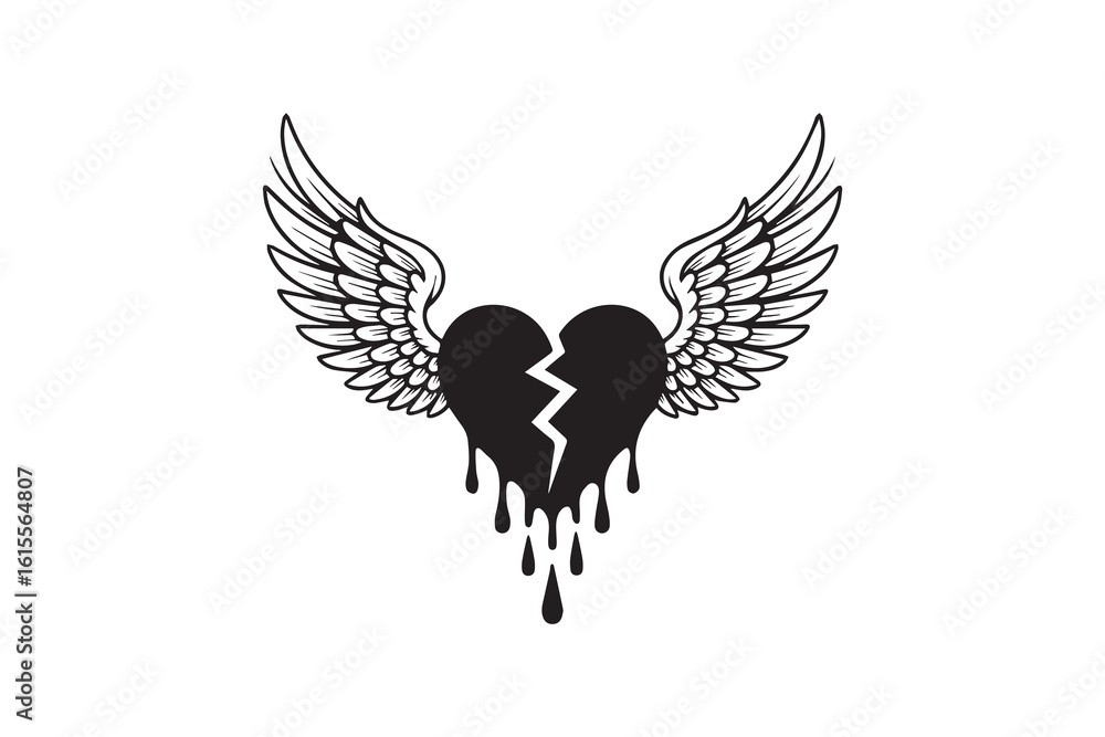 Obraz premium broken heart illustration vector