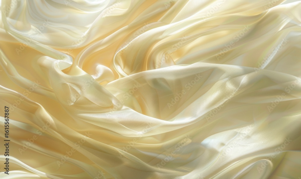 Fototapeta premium Abstract light beige fabric with flowing waves and elegant shiny texture