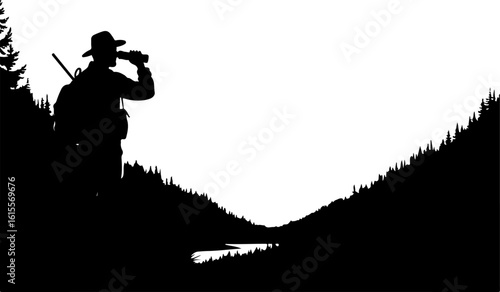 Photographer Silhouette Vector | Cameraman with DSLR Icon Graphic Design

