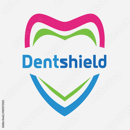 Stylized Tooth Inside Blue Shield Logo Design for Dental Health