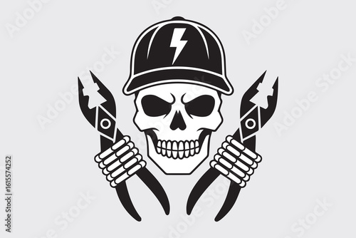 electrician skull illustration vector