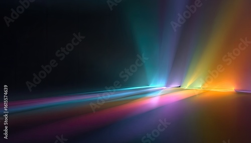 Abstract digital art, vibrant colorful rays