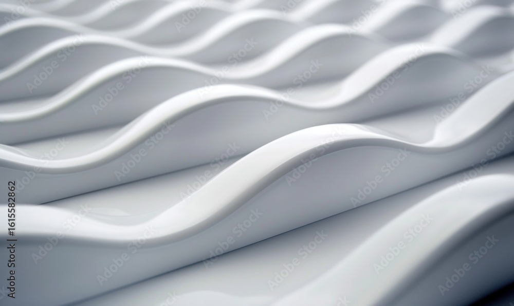 Fototapeta premium Abstract white waves pattern background surface clean minimalist design
