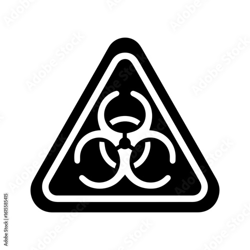  warning triangle sign, biohazard warning icon.