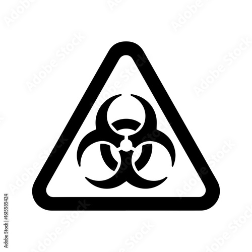  warning triangle sign, biohazard warning icon.
