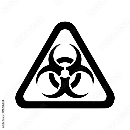  warning triangle sign, biohazard warning icon.
