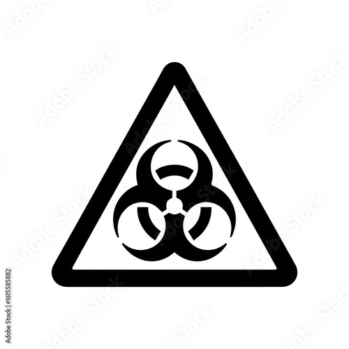  warning triangle sign, biohazard warning icon.