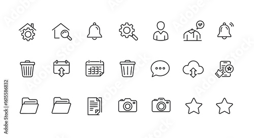 Web UI Line Icons Set Interface Symbols Digital App Elements