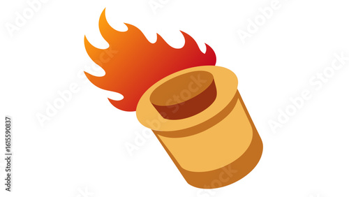 Burnt Cork Bottle Stopper with Orange Flames fire