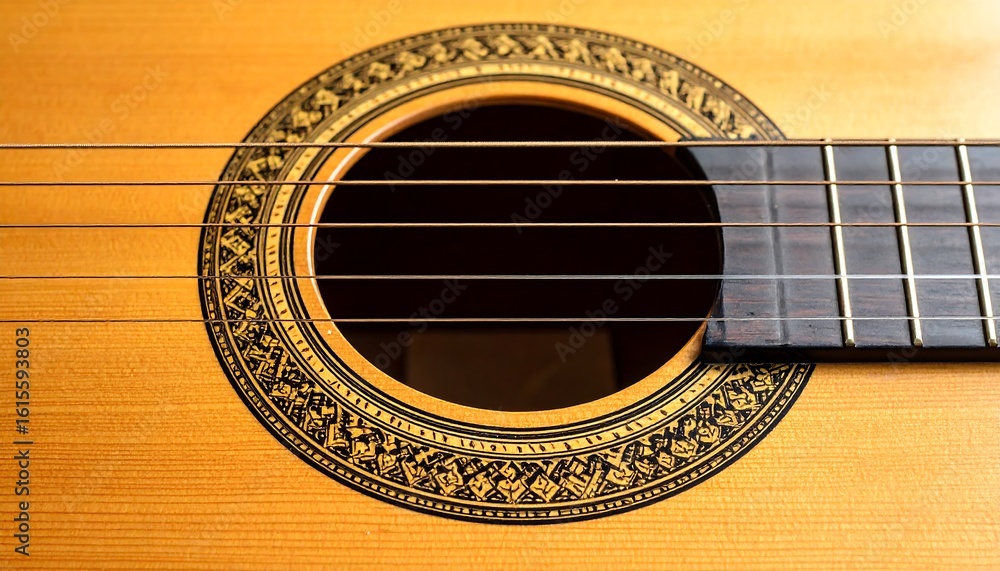 Obraz premium Close-up of acoustic guitar soundhole (6)