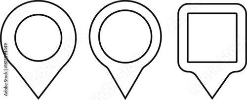 pin location line icon set. Modern map markers. location pin place marker. position symbol. Map place marker. place address navigation locator sign
