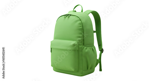 Green Backpack Isolated on Transparent Background 3D Render Illustration