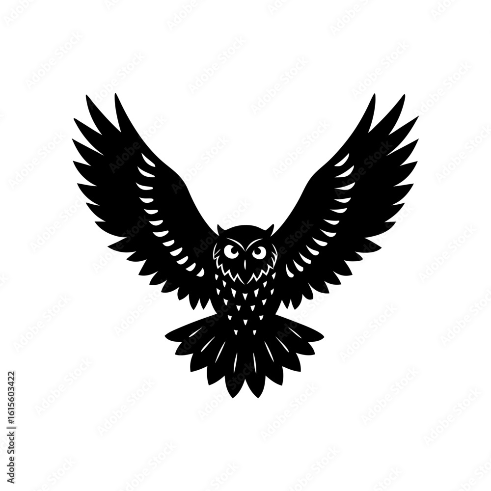 Obraz premium snowy owl mid flight vector art