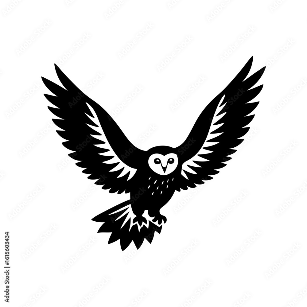 Obraz premium snowy owl mid flight vector art