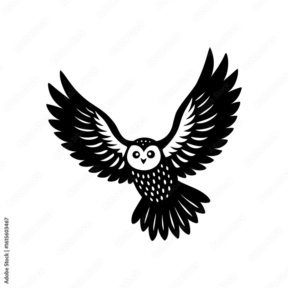 Fototapeta premium snowy owl mid flight vector art