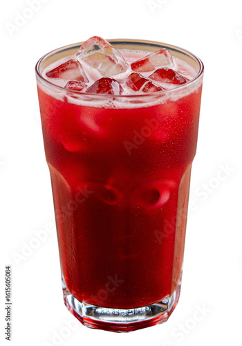 Wallpaper Mural Iced Red Drink In A Transparent Glass Refreshing Summer Beverage Photo Torontodigital.ca