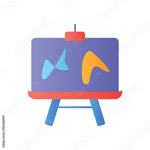 Abstract Art Painting Flat Color Icon: Modern Artistic Expression Symbol