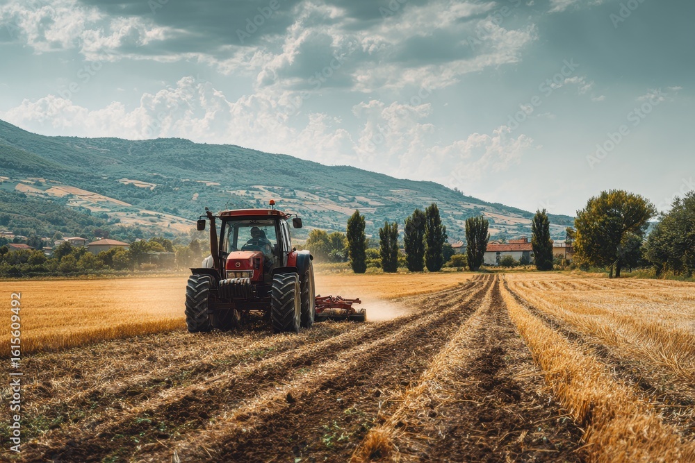 Obraz premium Tractor in a field