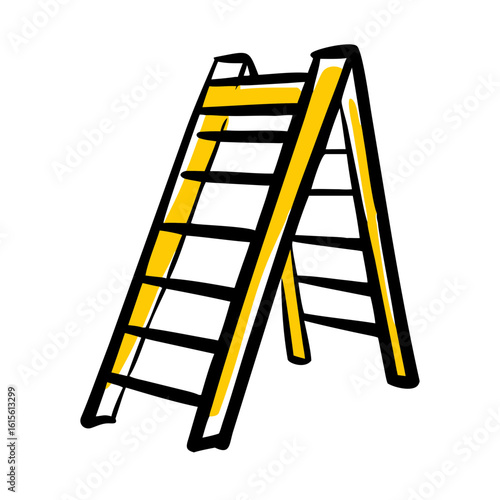 A vibrant doodle-style icon of a ladder, perfect for websites or blogs about career growth, success, personal development, or home improvement.

