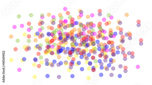 Abstract geometric design with vibrant color palette ,colorful confetti on white.