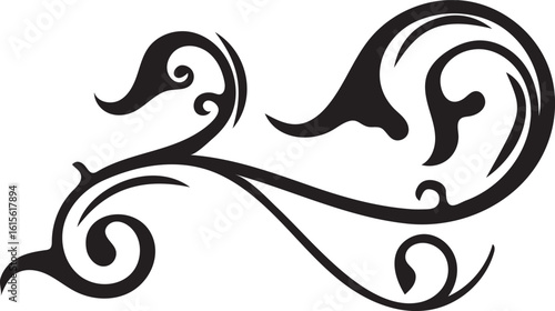 Elegant Flourish Design Ornamental Decoration with Swirling Lines and Intricate Details for Invitations and Creative Graphic Projects